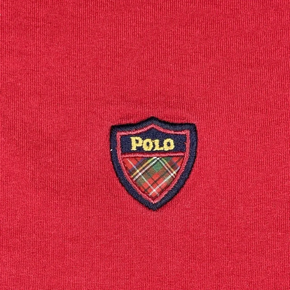 Polo Ralph Lauren Shirt Mens Large Red Vintage‎ Golf Tartan Crest Preppy Golfer